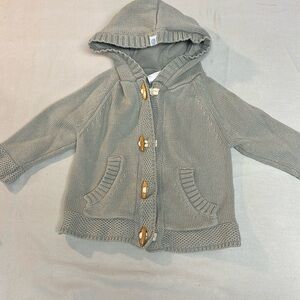 Beba Bean White Knit Baby Cardigan Sweater/hoodie